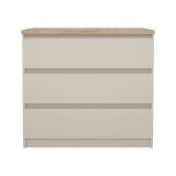 Cassettiera Orani, settimino multiuso con 3 cassetti, comò elegante per camera da letto, 77x50 h70 cm, Beige