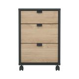 Cassettiera piccola rovere e grigia 48x60h cm - Agazzino