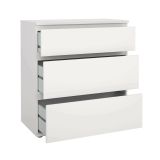 Cassettiera Pomme, Settimino multiuso, Comò camera da letto, Mobile con cassetti, 77x40 h84 cm, Bianco