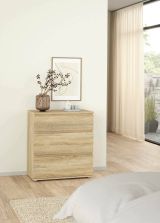 Cassettiera Pomme, Settimino multiuso, Comò camera da letto, Mobile con cassetti, 77x40 h84 cm, Quercia