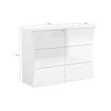 Cassettiera salvaspazio bianca lucida 111x82h cm - Albelaziz