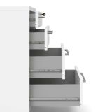 Cassettiera Solange, Settimino multiuso, Comò camera da letto, Mobile con cassetti, 48x49 h68 cm, Bianco