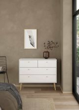 Cassettiera Tiffany, Settimino multiuso, Comò camera da letto, Mobile con cassetti, 39x99 h82 cm, Bianco