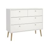 Cassettiera Tiffany, Settimino multiuso, Comò camera da letto, Mobile con cassetti, 39x99 h82 cm, Bianco