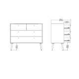 Cassettiera Tiffany, Settimino multiuso, Comò camera da letto, Mobile con cassetti, 39x99 h82 cm, Bianco