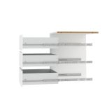 Cassettiera Valentine, Settimino multiuso, Comò camera da letto, Mobile con cassetti, 55x57 h70 cm, Bianco