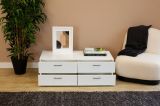 Cassettiera Waterford, Settimino multiuso, Comò camera da letto, Mobile con cassetti, 111x52 h35 cm, Bianco
