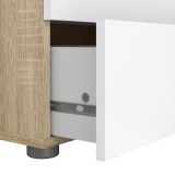 Cassettiera Yolande, Settimino multiuso, Comò camera da letto, Mobile con cassetti, 70x40 h102 cm, Quercia e Bianco