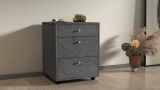 Cassettiera Yorgos, Cassettiera camera da letto , Settimino con 3 cassetti, 47x45h61 cm, Ardesia