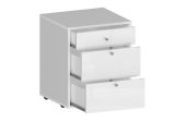 Cassettiera Yorgos, Cassettiera camera da letto , Settimino con 3 cassetti, 47x45h61 cm, Bianco