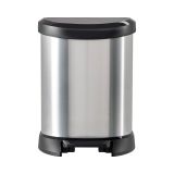 Cestino rifiuti con pedale cilindrico 5L 25x21x28h cm argento e nero - Renfrew
