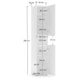 Colonna 2 ante 34x180h cm bianco lucido - Volpetta