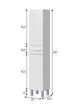 Colonna 2 ante minimal 35x182h cm bianco lucido - Alka