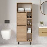 Colonna bagno in legno 2 ante 160x45h cm noce - Merbok