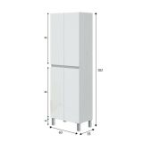 Colonna lavanderia 4 ante 60x182h cm bianco lucido - Fabian