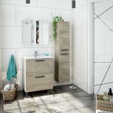 Colonna sospesa bagno 2 ante 30x150h cm rovere - Notte