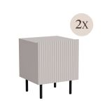 Comodino 1 anta beige 44x40x51h cm - Set di 2 comodini Livraga