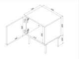 Comodino 1 anta bianco 45x39x59h cm - Set di 2 comodini Crecchio
