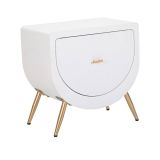 Comodino 1 anta bianco e oro 50x32x50h cm - Suze