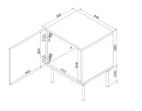 Comodino 1 anta nero 45x39x59h cm - Set di 2 comodini Crecchio
