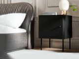 Comodino 1 anta nero 45x39x59h cm - Set di 2 comodini Crecchio