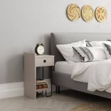 Comodino 1 cassetto beige 32x30x61h cm - Cedro