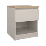 Comodino 1 cassetto beige 40x40x49h cm - Solantra