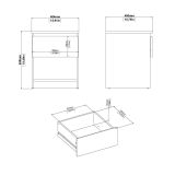 Comodino 1 cassetto beige 40x40x49h cm - Solantra