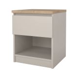 Comodino 1 cassetto beige 40x40x49h cm - Solantra