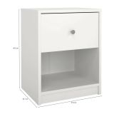 Comodino 1 cassetto bianco 37x30x48h cm - Kastri