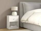 Comodino 1 cassetto bianco 37x30x48h cm - Kastri
