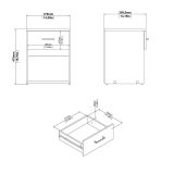 Comodino 1 cassetto bianco 37x35x47h cm - Giustina