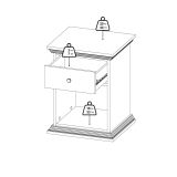 Comodino 1 cassetto bianco 47x43x63h cm - Pascal