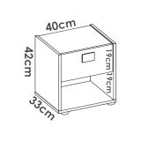 Comodino 1 cassetto bianco e rovere 40x33x42h cm - Artica