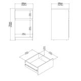 Comodino 1 cassetto rovere 40x40x70h cm - Delfini
