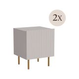 Comodino 1 ripiano beige 44x40x51h cm - Set di 2 comodini Farini