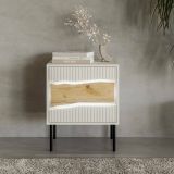 Comodino 1 ripiano beige 50x40x61h cm - Set di 2 comodini Ussana