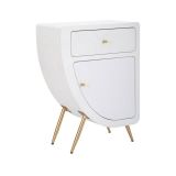 Comodino 1 ripiano bianco e oro 60x32x79h cm - Suze