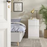 Comodino 1 ripiano bianco lucido 40x40x70h cm - Delfini