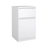 Comodino 1 ripiano bianco lucido 40x40x70h cm - Delfini