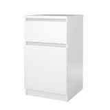 Comodino 1 ripiano bianco lucido 40x40x70h cm - Delfini