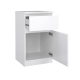Comodino 1 ripiano bianco lucido 40x40x70h cm - Delfini