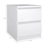Comodino 1 ripiano bianco lucido 50x40x49h cm - Daiki