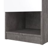 Comodino 1 ripiano cemento e bianco lucido 40x40x49h cm - Scolastica
