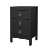 Comodino 1 ripiano nero 43x38x70h cm - Lombardia