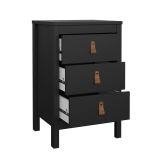 Comodino 1 ripiano nero 43x38x70h cm - Lombardia