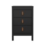 Comodino 1 ripiano nero 43x38x70h cm - Lombardia