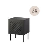 Comodino 1 ripiano nero 45x42x59h cm - Set di 2 comodini Viano