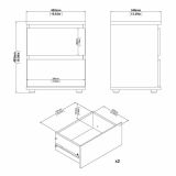 Comodino 1 ripiano quercia 40x34x48h cm - Albregio