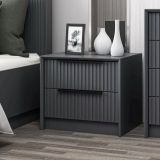 Comodino 2 cassetti antracite 45x45x53h cm - Moke